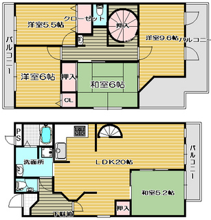 高槻市賃貸マンション ウエストハイツ トニワン 間取り図面.jpg