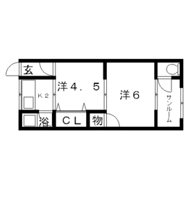 高槻市賃貸アパート サンコート藤の里 間取り