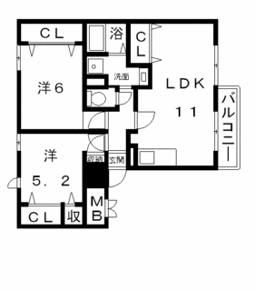 シティコートSUMISHOU2LDK103号室ネット用間取.gif