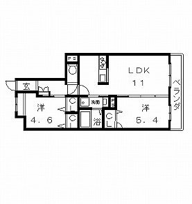 高槻市賃貸マンション シャーメゾン横山邸6号室 間取り