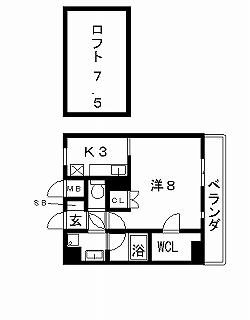 高槻市賃貸マンション ラ・カステル・メウ 間取り