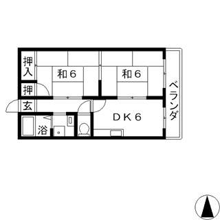 高槻市 賃貸 マンション アパート 2DK 駅近 新婚 富田町 セパレート 薮内ハイツ 間取_t.jpg