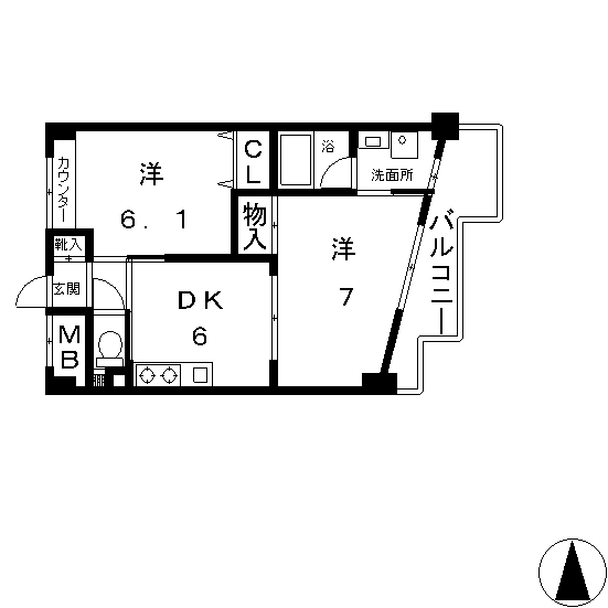 高槻市 賃貸 マンション バレーロード辻子Cタイプ.jpg
