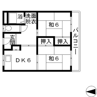 高槻市 賃貸マンション 2DK 西町 マンショングレース 図面_t.jpg