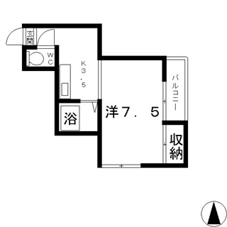 高槻市 賃貸マンション 駅近 格安 1K近江ビル_t間取り2.jpg
