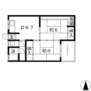 高槻市 賃貸マンション 寿町 敷金0円 礼金0円 2DK 三和マンション 間取_t.jpg
