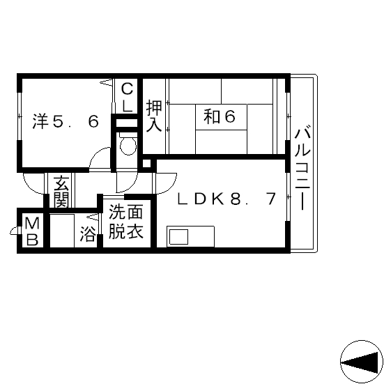 高槻市 賃貸マンション 城西町 オークハウス 間取 Aタイプ_t.jpg