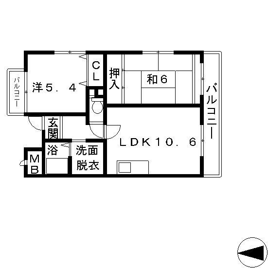 高槻市 賃貸マンション 城西町 オークハウス 間取 Bタイプ_t.jpg