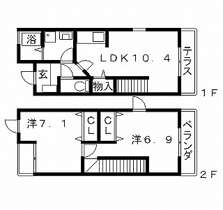 高槻市賃貸アパート ディアコート 間取り図面.jpg
