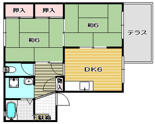 高槻市賃貸アパート|ジュネスハイムの間取り