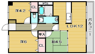 高槻市賃貸情報|メゾンイーストサイドの間取り