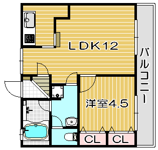 高槻市賃貸マンション|マンションサンプラザTの間取105号室