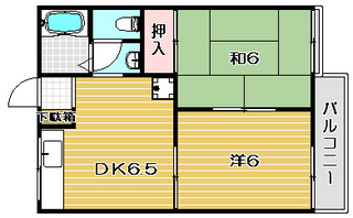 高槻市賃貸アパート ドミール千代田 間取