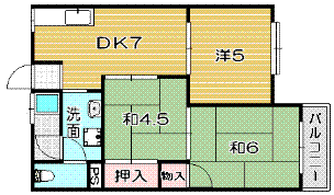 高槻市の賃貸アパート|ホワイトハイツA棟の物件間取