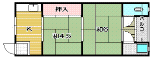 高槻市の賃貸アパート|中嶋住宅A棟の物件間取