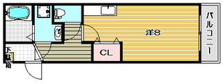 高槻市賃貸アパート|アビタシオンの間取