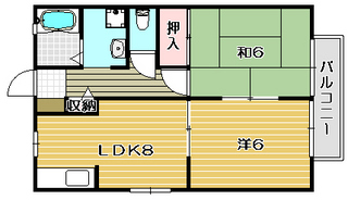 高槻市賃貸アパート ドミール津之江 間取