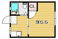 高槻市の賃貸アパート|岩井ハイツ203号室の間取り
